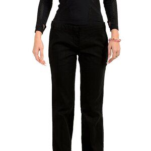 Just Cavalli Women's Striped  Black Trousers Pants US S IT 40